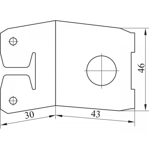 Уголок монтажный 30х43 мм металл + пластик с заглушкой белый - 15901
