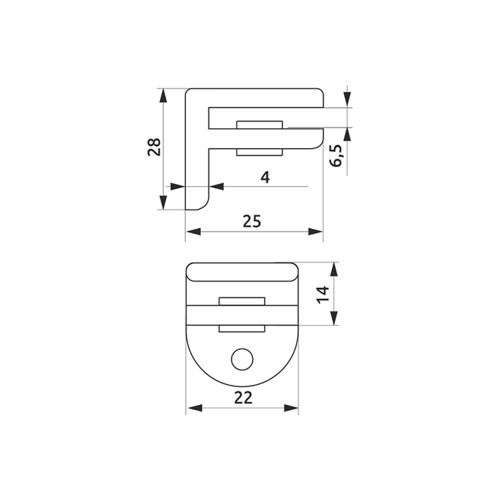 Полкоутримувач GIFF для скла, чорний, MP4030 - 00000011414
