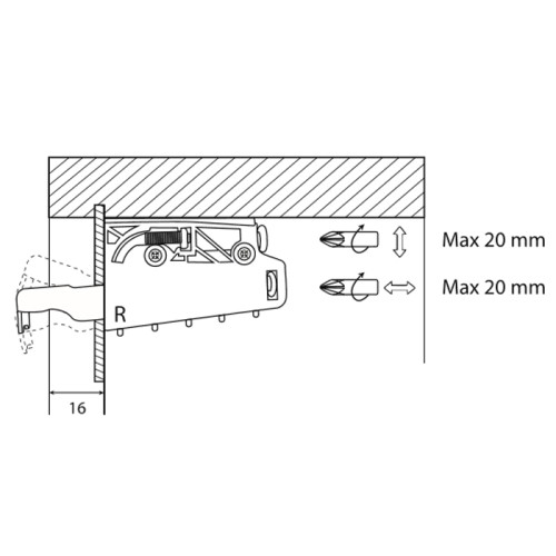 Навіс меблевий із заглушками ліва+права (аналог Strong) - 8616