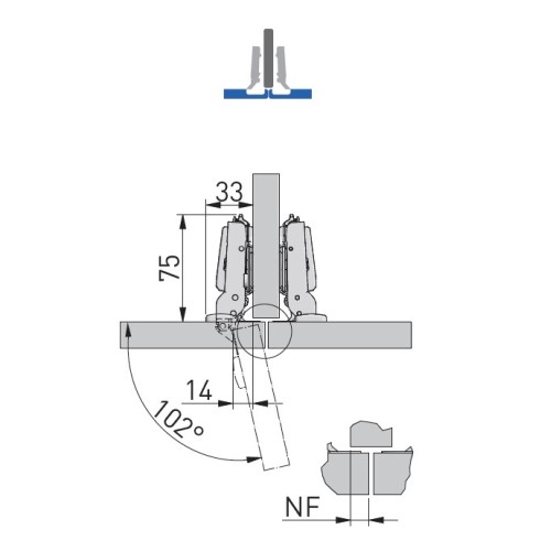 Петля GTV SilentoPro 3D 90° напівнакладна гідравлічна + оп. планка Н=0 clip-on - ZM-HCSL08-3DBEO