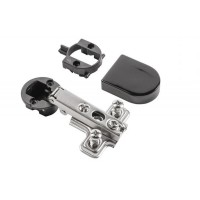 Петля для скла GTV міні, накладна з опорною планкою, чорна, H-0