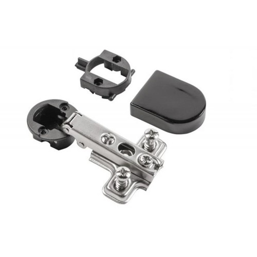 Петля для скла GTV міні, накладна з опорною планкою, чорна, H-0 - 14760