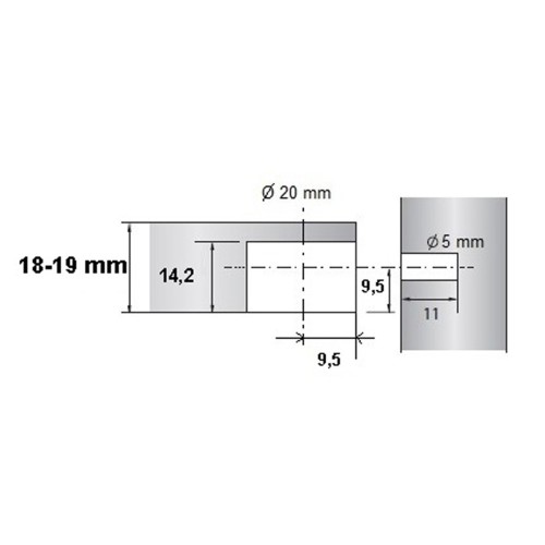 Рафікс Linken System корпус стяжки антрацит 18мм + гвинт - 10603