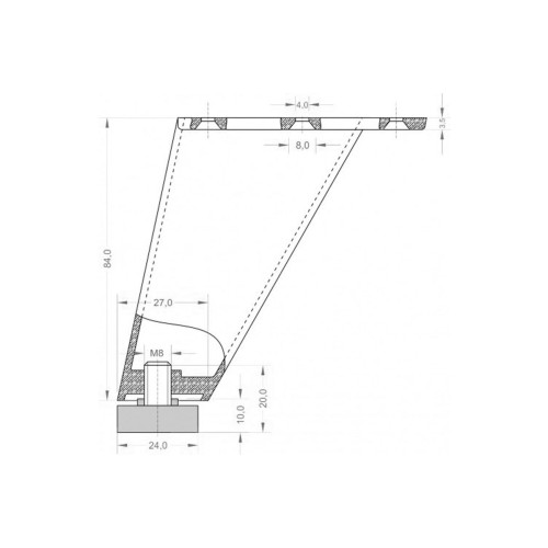 Ножная регулируемая наклонная h-90мм Графит - 12587