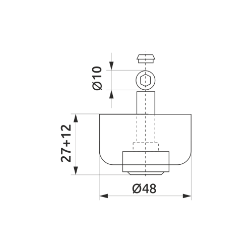 Ніжка регульована (стіпка) d-50мм, h-27мм - 453