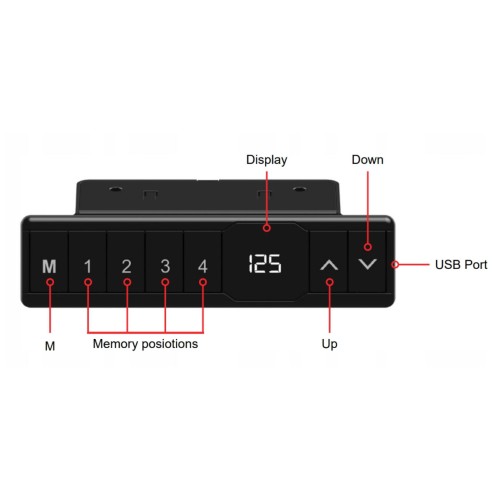 Опора для стола FUTURO с электроприводом (625мм-1275мм) цвет:белый TT03.2655.01.003 - TT03.2655.01.003
