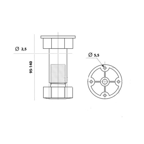 Мебельная ножка Premium-1 Н-100мм чорная - 11597