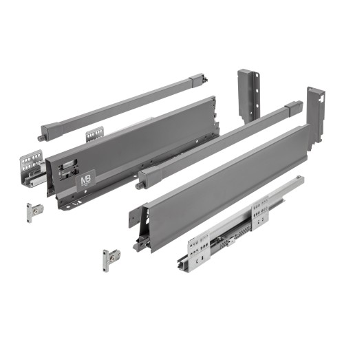 Висувна система Modern Box PRO, L=300 мм, Середній, антрацит, Soft Close - PB-MBPRO-KPL300B
