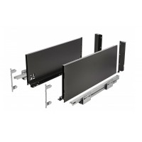 Висувний ящик GTV Axis Pro Push to Open 500 мм, H-200 мм, чорний, система без ручок (D2)