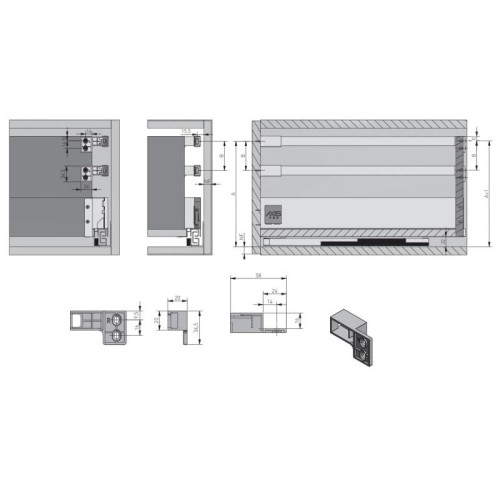 Рейлінг GTV Axis Pro чорний для ящика L-450 мм, 2 шт - 2621