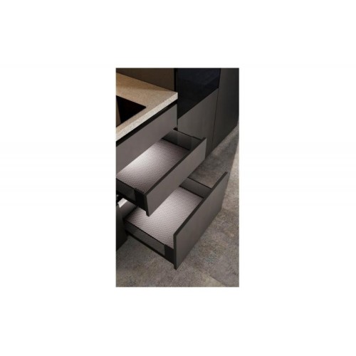 Выдвижной ящик GTV Axis Pro Glass 450 мм, низкий H-84 мм, черный, с доводчиком (Soft Close), полное выдвижение - 16447