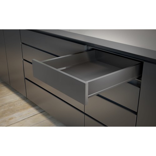 Висувна система Modern Box PRO, L=400 мм, Низький, антрацит, Soft Close - PB-MBPRO-KPL400A