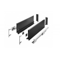 Висувна скринька GTV Axis Pro 500 мм, висока H-168 мм, чорна, з доводчиком Soft Close