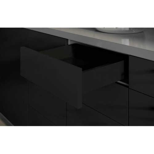 Выдвижной ящик GTV Axis Pro Push to Open 450 мм, высокий H-168 мм (C2), черный, система без ручек - 16469