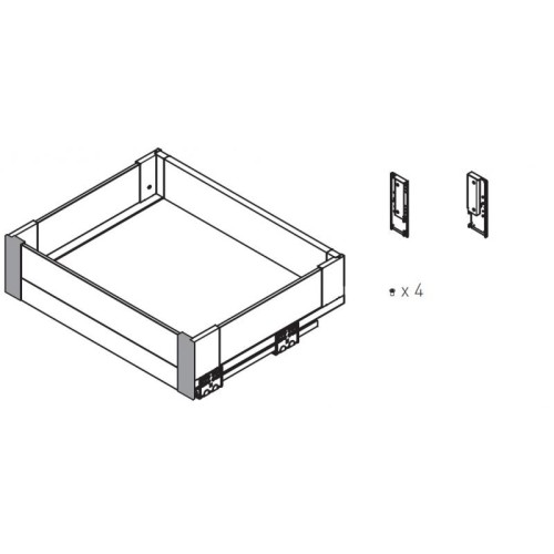 З'єднувач внутрішнього фасаду зі склом GTV Axis Pro GLASS B середній H116, графіт - 16463
