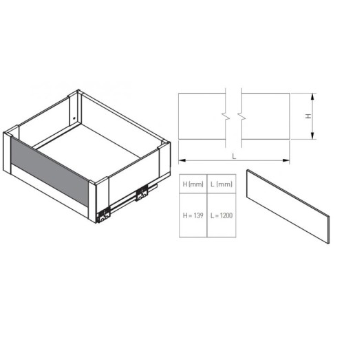 Скляна панель GTV Axis Pro GLASS C2 для передньої панелі, чорна, H139 L1200 - 16458