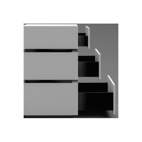 Висувна скринька GTV Axis Pro Push to Open 450 мм, дуже висока H-200 мм (D2), чорна, система без ручок - 16470