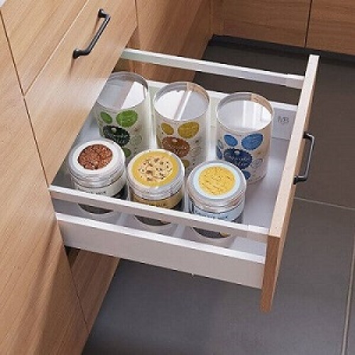 Висувна система Modern Box PRO, L=350 мм, Високий, білий, Soft Close - PB-MBPRO-KPL350C1