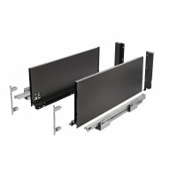 Висувна скринька GTV Axis Pro Push to Open 450 мм, висока H-168 мм (C2), чорна, система без ручок