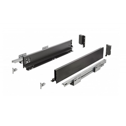 Выдвижной ящик GTV Axis Pro Push to Open 450 мм, низкий H-86 мм (A2), черный, система без ручек - 16468