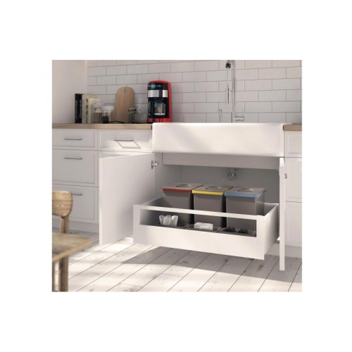 Висувна ящик Axis Pro під духовку, L=450 мм, H=69 мм, Soft Close, білий - PB-AXISPRO-KPL69-450-10