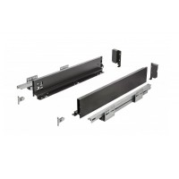 Висувна скринька GTV Axis Pro Push to Open 500 мм, низька H-86 мм (A2), чорна, система без ручок