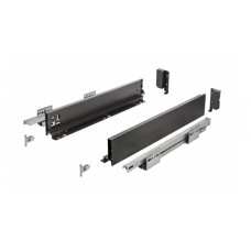 Висувна скринька GTV Axis Pro Push to Open 500 мм, низька H-86 мм (A2), чорна, система без ручок