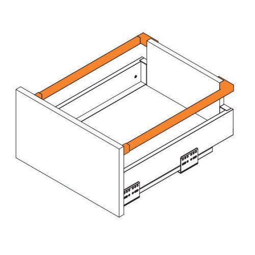 Axis Pro белый, рейлинг для ящика, 450мм - PB-AXISPRO-RELKW450-10
