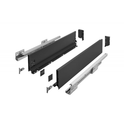 Висувна ящик GTV Axis Pro 500 мм, середній H-120 мм, чорний, з доводчиком Soft Close - 2653