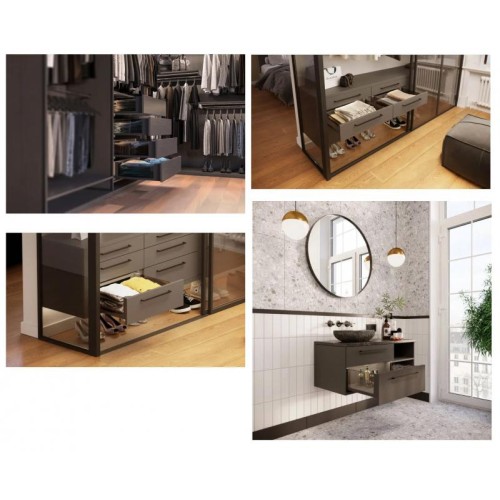 Axis Pro GLASS графіт, середня скринька 120мм, ширина 450мм - PB-AXISPRO-GLASS-KPL450B