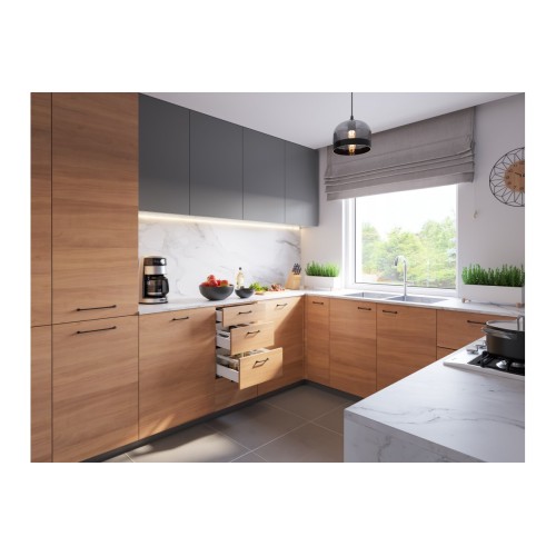 Висувна система Modern Box PRO, L=500 мм, Низький, білий, Soft Close - PB-MBPRO-KPL500A1