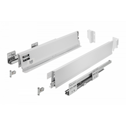 Висувна система Modern Box PRO, L=450 мм, Низький, білий, Soft Close - PB-MBPRO-KPL450A1