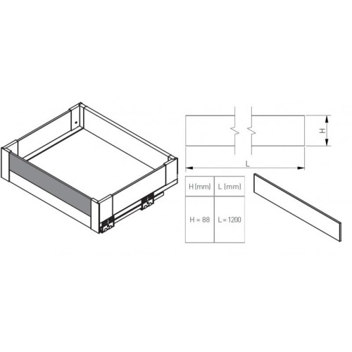 Скляна панель GTV Axis Pro GLASS B1 для внутрішньої скриньки, біла, H88 L1200 - 16454
