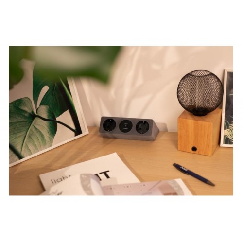 Подовжувач GTV настільний Sofito з кріпленням, 2xSchuko, USB A+C, кабель 1,5 м, бархат сірий - 16216