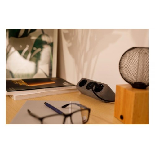 Подовжувач GTV настільний Sofito з кріпленням, 2xSchuko, USB A+C, кабель 1,5 м, бархат сірий - 16216