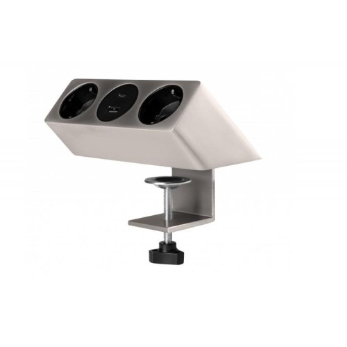 Подовжувач GTV настільний Sofito з кріпленням, 2xSchuko, USB A+C, кабель 1,5 м, інокс - 16217