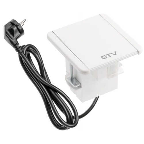 Удлинитель FLIP, 1xSCHUKO, 2xUSB, 1xLAN, кабель с вилкой 1,5м, белый - AE-GM1SFLI-10