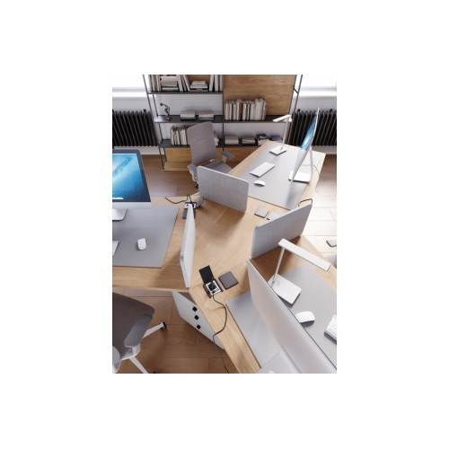 Удлинитель FLIP, 1xSCHUKO, 2xUSB, 1xLAN, кабель с вилкой 1,5м, чёрный - AE-GM1SFLI-20