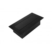 Вбудований блок розеток GTV (2xSCHUKO + USB A+C), чорний, без кабелю