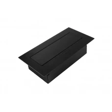 Вбудований блок розеток GTV (2xSCHUKO + USB A+C), чорний, без кабелю