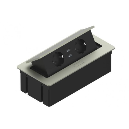 Прямокутний подовжувач 2x schuko 2 x USB 2,1A сірий Elektrima Kwadro Rejs - TR19.0004.08.049