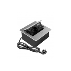 Подовжувач врізний GTV AVARO 1 розетка SCHUKO + 2 USB A+C, кабель 1,5 м, алюміній