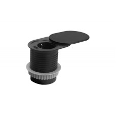 Подовжувач Rejs Elektrima Slider з USB, чорний, 1 розетка, кабель 1,9 м