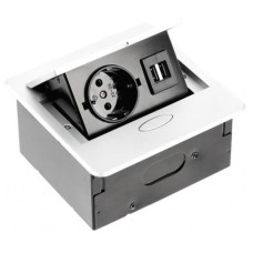 Удлинитель AVARO 1xSCHUKO, 2xUSB A кабель 1,5 м, белый