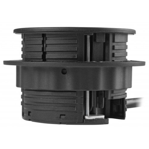 Врезной круглый удлинитель GTV Rondo, 1xSchuko+USB A+C+HDMI+RJ45, черный, кабель 1,5м - AE-GMRON1S3URH-20