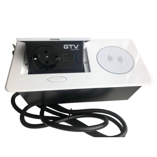 Подовжувач GTV AVARO PLUS 1 розетка SCHUKO USB A+C WC 5W провід 1,5м Білий