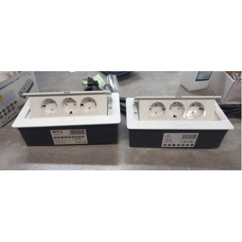 Прямокутний подовжувач 3x schuko білий Elektrima Kwadro Rejs - TR19.0003.08.013