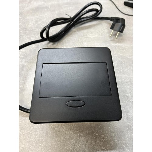 Подовжувач врізний GTV AVARO 1xSCHUKO, USB A+C, кабель 1,5 м, чорний - 11223