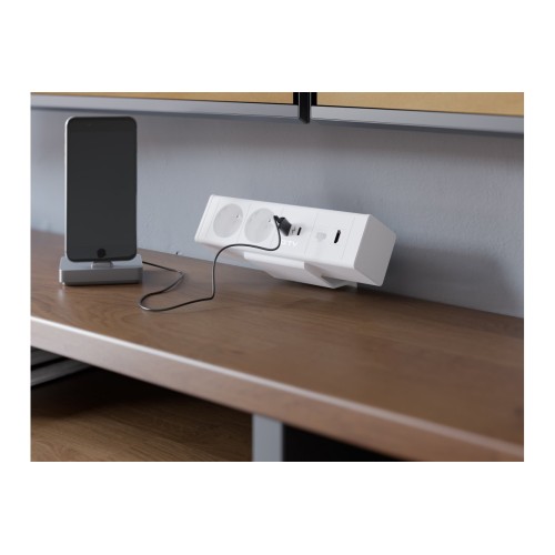 Удлинитель GTV прямоугольный BAR, 2xSCHUKO, 1xUSB, 1xTYPE-C, 1xLAN, 1xHDMI, кабель с вилкой 1,5м, белый - AE-GM2SBAR-10