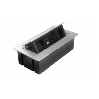 Вбудований подовжувач GTV MultiSoft 2xSchuko + USB A+C + HDMI + RJ45, алюміній, кабель 1,5 м